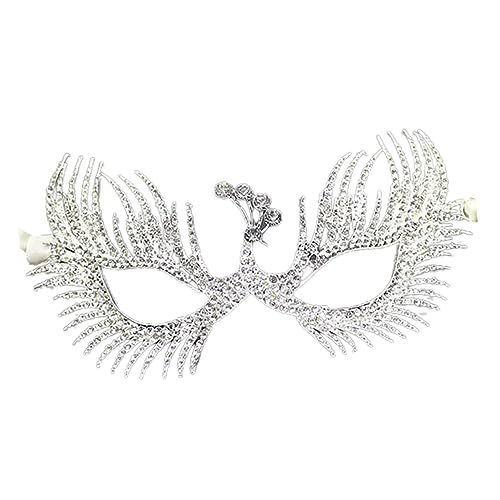 Warmhm Rhinestone Augenmaske für Damen Funkelnde Maskerade Maske für Festivals Karneval und Halloween Elegantes Kostümzubehör mit Atemberaubendem Design von Warmhm