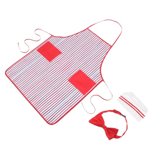 Warmhm Rot Weiß Gestreifte Schürze Kochmütze Schleife Cosplay Outfit für Halloween Party Rollenspiel Warmhm Rot Weiß Gestreifte Schürze Kochmütze Schleife Cosplay Outfit für Halloween Party Rollenspiel von Warmhm