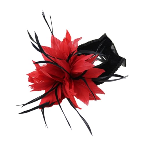 Warmhm Rote Federmaske für Damen Karneval Klassische Spitzen Maske Halloween Prom Cosplay Kostüm Party Zubehör Warmhm Rote Federmaske für Damen Karneval Klassische Spitzen Maske Halloween Prom Cosplay Kostüm Party Zubehör von Warmhm