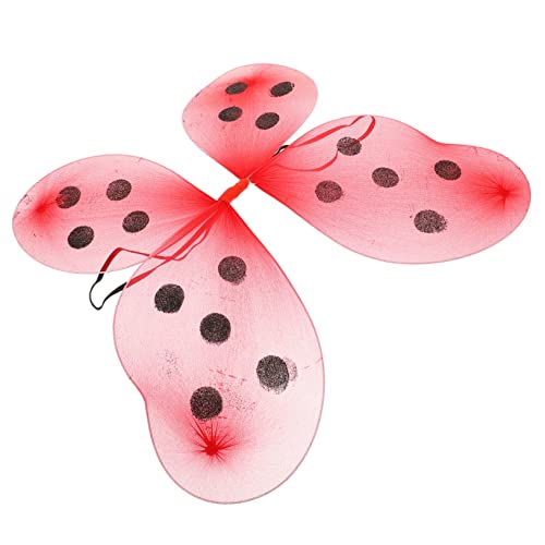 Warmhm Rote Marienkäfer Flügel Kostüm Accessoire Leichtes Künstliches Flügel Prop für Karneval Halloween Cosplay Party Dekoration von Warmhm