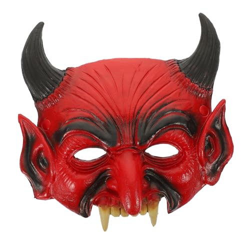 Warmhm Rote Teufelsmaske mit Hörnern Halbgesichtige Halloween Augenmaske für Herren Gruselige Dämonenmaske Kostümieren Atmungsaktiv und Leicht für Halloween und Karnevalsfeiern Warmhm Rote Teufelsmaske mit Hörnern Halbgesichtige Halloween Augenmaske für Herren Gruselige Dämonenmaske Kostümieren Atmungsaktiv und Leicht für Halloween und Karnevalsfeiern von Warmhm