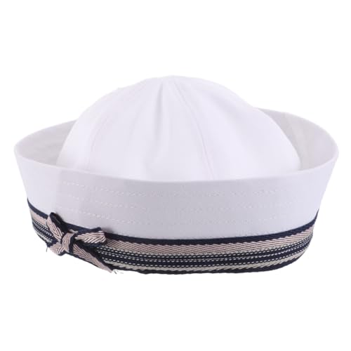 Warmhm Sailor Mütze Damen mit Schleife Leichter Vintage-stil für Rollenspiele und Kostümpartys Marineinspiriertes Design Verstellbar Kopfumfang für Fotoshootings und Freizeit von Warmhm