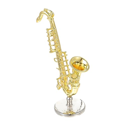Warmhm Saxophon-Modell Simulations-Saxophon- Hausdekoration Simulations-saxophonmodell Kleines Saxophonmodell Dekorative Blasinstrumente Mikrolandschaftsornament Legierung von Warmhm