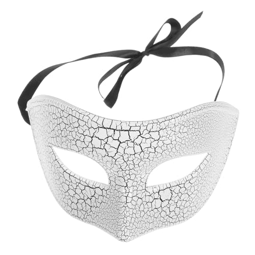 Warmhm Scary Halloween Masquerade Maske Halbgesichtsmaske mit Riss-design für Kostümpartys Karneval Cosplay Unisex Weiß von Warmhm