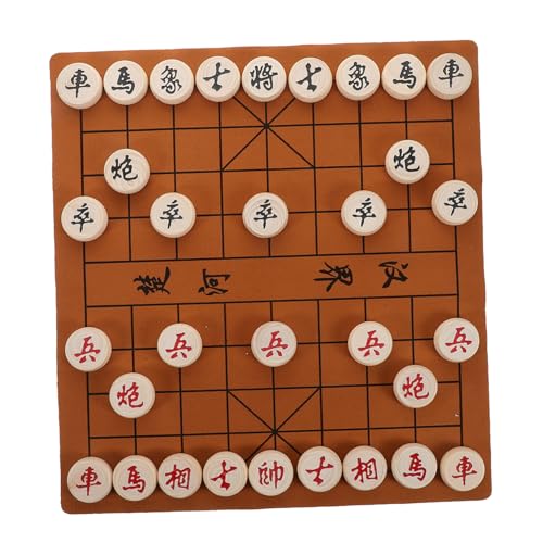 Warmhm Schachbrett Aus Holz, Chinesisches Schachspiel Mit Faltbarem Brett Und Figuren, Storytime-Schach Für Kinder Und Erwachsene Auf Reisen von Warmhm