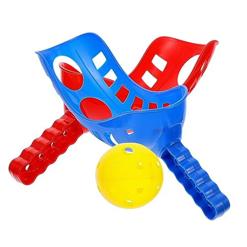 Warmhm Schaufelball Set Für Teiliges Ballfangspiel Mit Blauen Und Roten Griffen Für Outdoor Spiele Am Strand Garten Fördert Hand Auge Koordination von Warmhm