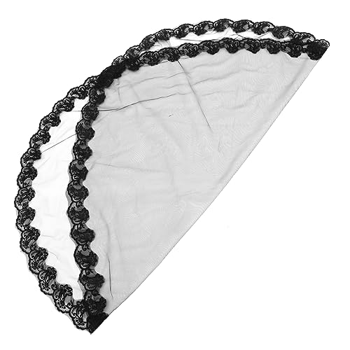 Warmhm Schwarzer Gothic Brautschleier Halloween Schleier Damen Kostüm Veil für Hochzeiten Junggesellinnenabschiede und Karneval Cosplay Bühnenauftritte von Warmhm