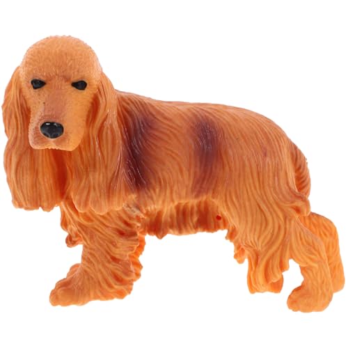 Warmhm Simulation Tiermodell Figur Party Cocker Spaniel-skulptur Welpe Hundemodell Simulierte Tierskulptur Verzierung in Hundeform Tiermodelldekor Brown PVC von Warmhm