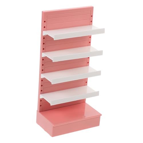 Warmhm Spielzeugregal Puppenkleidung Puppen für Mädchen Babypuppe Puppenregal Storage Shelves Storage Shelf Mini Regal bücherregal Mini-Regal Ladenständer-Miniaturen Abs Rosa von Warmhm