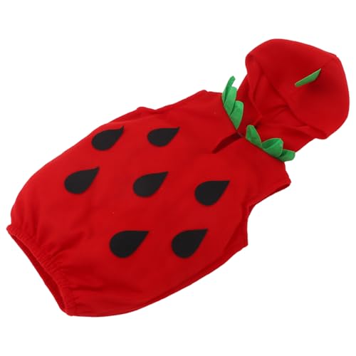 Warmhm Strawberry Kinderkostüm Realistisches Fruchtkostüm mit Kapuze für Jahren für Halloween und Themenpartys Leuchtendes Rot Einfach zu Reinigen und Pflegen von Warmhm