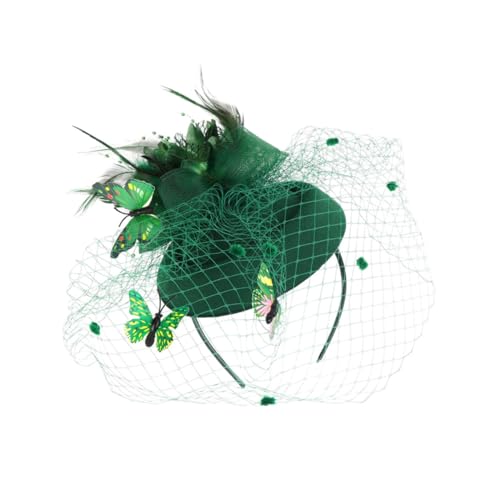 Warmhm Stylisches Netz Mini Hut Haarband mit Schmetterlingsdekor Langlebig Leicht Non Fading Geeignet für Damen für Hochzeiten Partys Karneval und Festliche Anlässe von Warmhm