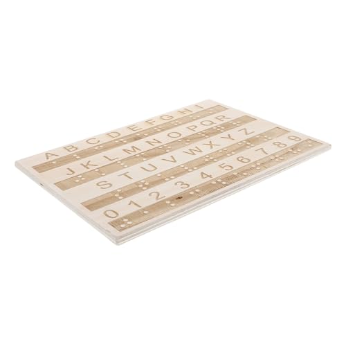 Warmhm Braille-lerntafel Taktiles Alphabet Zahlentafel Holzbuchstaben Zum Nachzeichnen Für Blinde Und Sehbehinderte von Warmhm