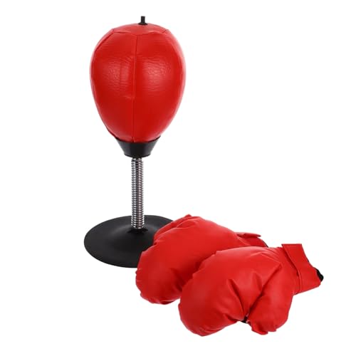 Warmhm Tischsport Boxreflexbeutel Aufblasbarer Boxball Für Heimtraining Tragbarer Inflationsball Mit Handschuhen Für Erwachsene Rotes Design Für Fitness von Warmhm