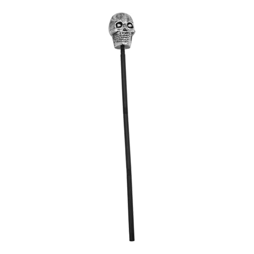Warmhm Totenkopfstock Stütze Halloween Stöcke Cosplay Zepterstab Für Dekoration Rätsel Realistisch Gehen Schädelstock Gotisch Schädel Spazierstock Led Abs von Warmhm