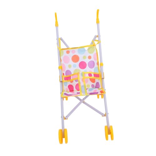 Warmhm Trolley- Kinderwagen Party vorgeben Miniatur Sitz Babypuppen Puppenwagen für Mädchen Faltbarer Puppenwagen Puppenwagen Spielzeugbabypuppe Polyester Bunt von Warmhm