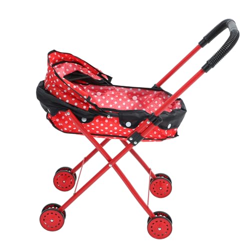 Warmhm Trolley- Mini Puppe Winzig -Kinderwagen Kindergarten Mädchen Klein Kinderschubkarre Kinderspielzeug Zubehör Eisenrahmen von Warmhm