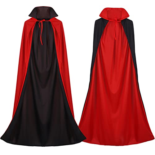 Warmhm Vampir Umhang, 1,4 Schwarz Rot Erwachsener Halloween Kostü Umhang, äntel Cosplay Vampirumhang für Party Halloween-Maskerade von Warmhm