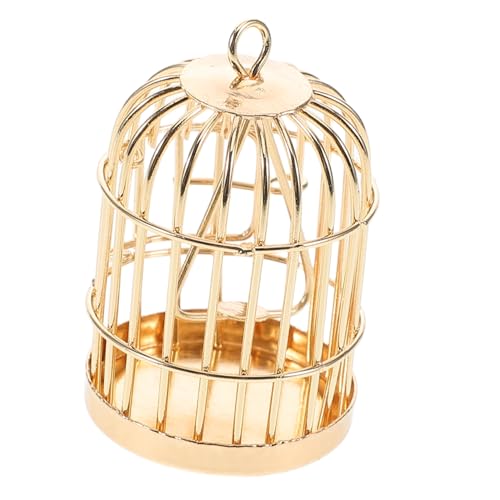 Warmhm Vogelkäfig Modell Vogelkäfig Dekorativer Vogelkäfig Vogelkäfig Puppenhaus Vogelkäfig Kleiner Vogelkäfig Goldenes Metall von Warmhm