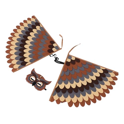 Warmhm Vogelkostüm Eule mit Flügeln und Maske Leichtes Waschbares Tier Roleplay Cape für Bühnenauftritte Themenpartys und Fantasievolles und Pflegeleicht von Warmhm