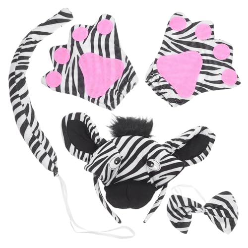 Warmhm Zebra Kostüm Set mit Verstellbarem Haarreif Plüschhandschuhen und Atmungsaktiv für Erwachsene für Party Bühnenauftritte Halloween und Karneval Warmhm Zebra Kostüm Set mit Verstellbarem Haarreif Plüschhandschuhen und Atmungsaktiv für Erwachsene für Party Bühnenauftritte Halloween und Karneval von Warmhm