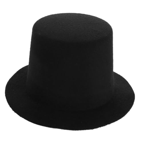 Warmhm kleiner Hut Mini Hüte Plüsch Mädchenpuppe Halloween Rosa Partyzubehör winziger Tops-Hut kleiner Zylinder Puppe obere Kappe Festivalhut Bastelmützen Eva Black von Warmhm