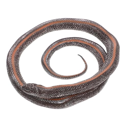 Warmhm realistisches Schlangenspielzeug Halloween beängstigend gruseliges Miniatur Schlangenstatue Spielzeugschlangen Schlangenerkennungsmodell Plastik Dark Grey von Warmhm