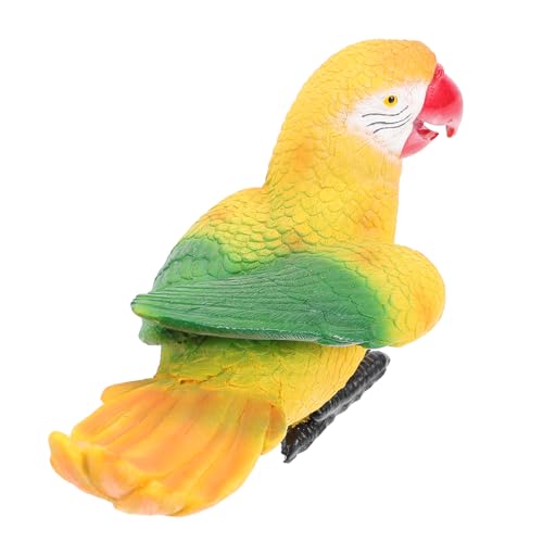 Warmhm simulierte Papageienverzierung lebensechte Papageienskulptur Papageienkäfig Gartenpapagei-Statue Papageienbarsch gartendeko Schmuck Handwerk Kleines Vogelhandwerk Harz von Warmhm