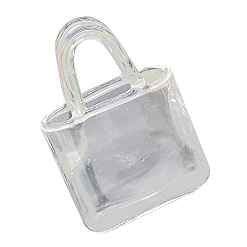 Warmhm tragbare Glastasche klare Vase in Handtaschenform Miniatur klein Dekorationen sicherheitsleine Safe Endless Fun Babypuppenvase Dekoration des Spielhauses Transparent von Warmhm