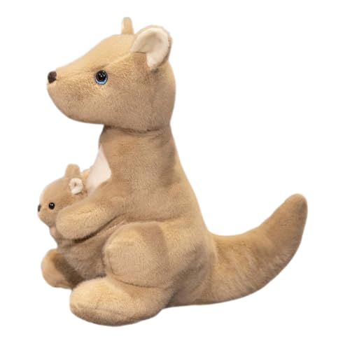 Warmhm und Sohn Kangaroo - ausgestopft tierische Plüschpuppen große Kuscheltiere Mini tierisches tierischer Plüsch Tiere Plüschpuppen PP Baumwolle Khaki von Warmhm