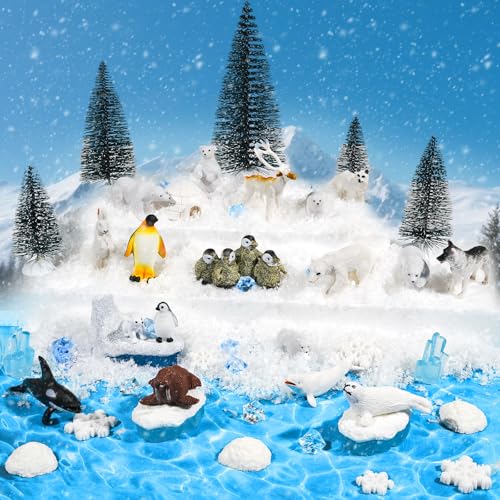Warmtree 46-teiliges Arktis-Tier-Figuren-Set enthält 22 Eisbär-Pinguin-Figuren, 6 Mini-Kiefern, 18 künstliche Lceberge, künstliche Schnee-Wellen, Wasseraufkleber, Ozean-Lebensraum, Diorama-Zubehör Warmtree 46-teiliges Arktis-Tier-Figuren-Set enthält 22 Eisbär-Pinguin-Figuren, 6 Mini-Kiefern, 18 künstliche Lceberge, künstliche Schnee-Wellen, Wasseraufkleber, Ozean-Lebensraum, Diorama-Zubehör von Warmtree