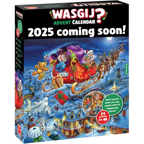 Wasgij Weihnachtspuzzle Adventskalender 2025, Rentier Raserei - Tägliches Puzzleset, 24 Tage Puzzle, 54-teilige Puzzles für Erwachsene 100 Prozent recycelter Karton für Erwachsene Festlicher Countdown von Wasgij