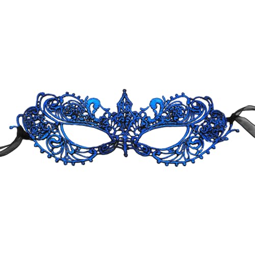 Washranp Funkelnde Augenabdeckung Bequeme Maskerade 1 Paar Spitze Frauen venezianische Party Abschlussball Kostüm Blau von Washranp