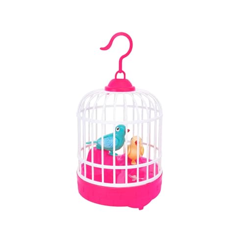 Washranp Vogelkäfig Spielzeug Pädagogisches für Kinder Abnehmbarer Haken Flatternde Flügel Sprachsteuerung Interaktives Simuliertes Vogelmodell Lustiges Geschenk Jungen Rosa von Washranp