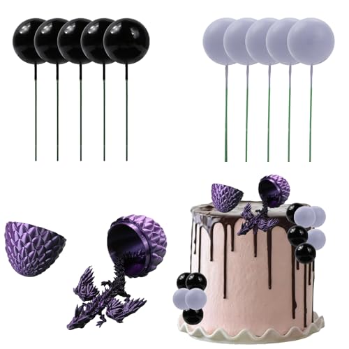 Wasise Drachen-Kuchenaufsatz – 12 Stück Drachen, Geburtstagsparty-Dekorationen, 3D-gedruckte Drake, schwärzliche und goldene Kuchenbälle, schwarzes Baby-Drake-Ei, Drachen-Motto-Party-Dekorationen Wasise Drachen-Kuchenaufsatz – 12 Stück Drachen, Geburtstagsparty-Dekorationen, 3D-gedruckte Drake, schwärzliche und goldene Kuchenbälle, schwarzes Baby-Drake-Ei, Drachen-Motto-Party-Dekorationen von Wasise