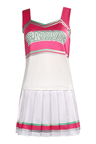 Waslary Addison Kostüm Damen Film Cosplay Cheerleader Kostüm Gelber Rock und Oberteil Halloween Party Anzug von Waslary