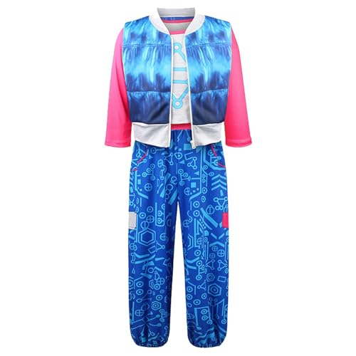 Waslary Addison Kostüm Mädchen Film Cosplay Weste Hemd und Hose Set Blauer Sportanzug Halloween Party Kostüm von Waslary