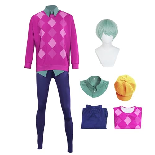 Waslary Babysaja Kostüm Erwachsene Anime Cosplay Uniform Komplettes Set Hose Oberteil Hemdkragen Hut und Perücke Halloween Anzug von Waslary