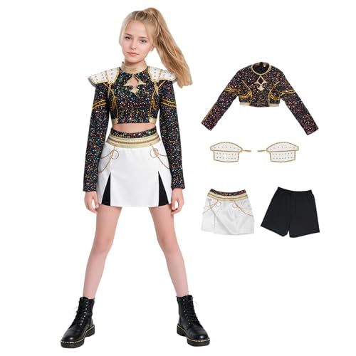 Waslary Hunters Kostüm Mädchen Mira Cosplay Kostüm Schwarz Uniform Komplettes Set Halloween Party Anzug von Waslary