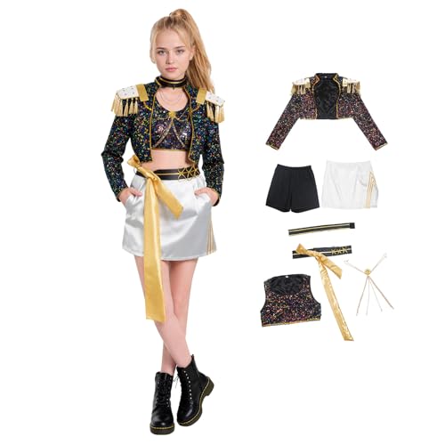 Waslary Hunters Kostüm Mädchen Mira Cosplay Kostüm Schwarz Uniform Komplettes Set Halloween Party Anzug von Waslary