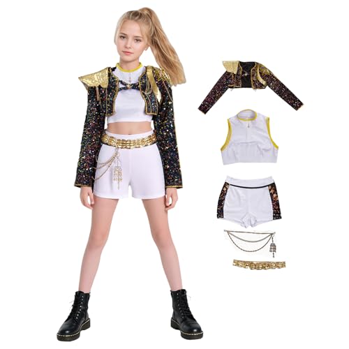 Waslary Hunters Kostüm Mädchen Mira Cosplay Kostüm Schwarz Uniform Komplettes Set Halloween Party Anzug von Waslary