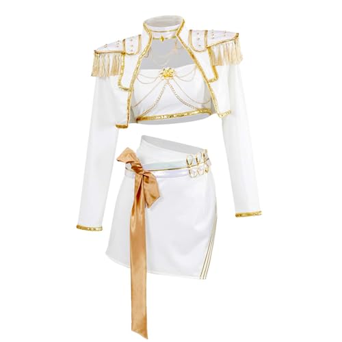 Waslary Huntrix Kostüm Mädchen Mira Cosplay Kostüm Weißes Uniform Komplettes Set Halloween Party Anzug von Waslary