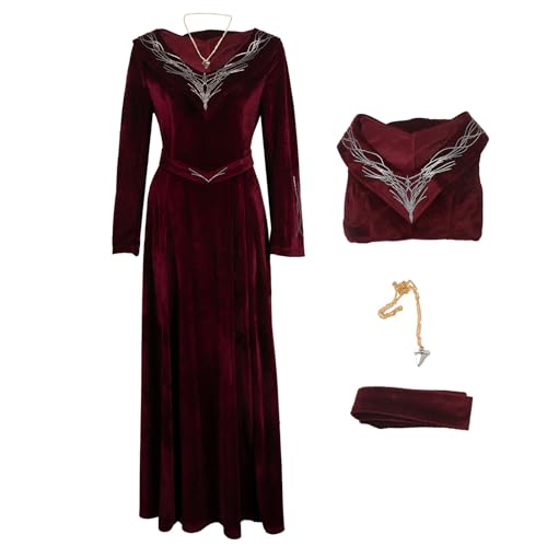 Waslary Rhaenyra Targaryen Cosplay Prinzessin Kleider Damen Mittelalterliche Kostüme Samtkleid Lang Rot V-Ausschnitt Partykleider Set Waslary Rhaenyra Targaryen Cosplay Prinzessin Kleider Damen Mittelalterliche Kostüme Samtkleid Lang Rot V-Ausschnitt Partykleider Set von Waslary