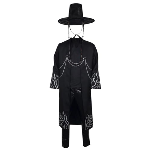 Waslary Saja Boys Kostüm Jinu Cosplay Traditionelle Koreanische Kleidung Herren Schwarzes Anzug Halloween Party Kostüm von Waslary