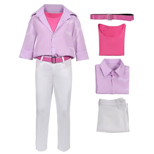 Waslary Saja Kostüm Jungen Jinu Cosplay Hemd Hose Oberteile und Gürtel Komplettes Set Halloween Party Kostüm von Waslary