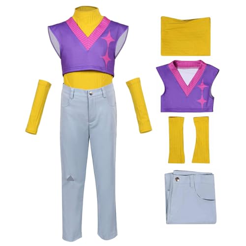 Waslary Saja Kostüm Jungen Jinu Cosplay Hemd Hose Oberteile und Gürtel Komplettes Set Halloween Party Kostüm von Waslary