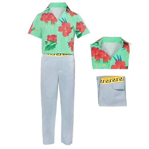 Waslary Saja Kostüm Jungen Jinu Cosplay Hemd Hose Oberteile und Gürtel Komplettes Set Halloween Party Kostüm von Waslary