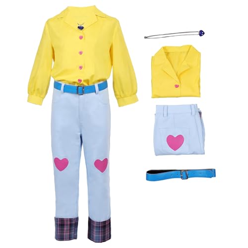 Waslary Saja Kostüm Jungen Jinu Cosplay Hemd Hose Oberteile und Gürtel Komplettes Set Halloween Party Kostüm von Waslary