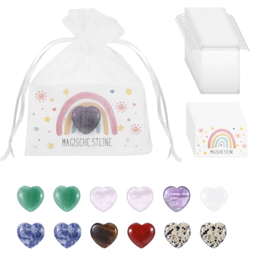 12 Sets Herzförmige Glückssteine für Kinder, Mitgebsel Edelsteine für Kinder Geschenktüten Mitgebsel Kindergeburtstag Gastgeschenke zur Kommunion Geburtstag Mitbringsel mit Herz Steine, Karte, Tüten 12 Sets Herzförmige Glückssteine für Kinder, Mitgebsel Edelsteine für Kinder Geschenktüten Mitgebsel Kindergeburtstag Gastgeschenke zur Kommunion Geburtstag Mitbringsel mit Herz Steine, Karte, Tüten von WatDenyFine