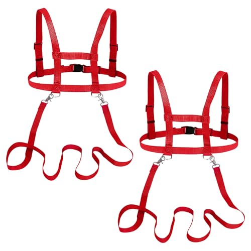 2 Stück Pferdeleine zum Spielen für Kinder, Kinderleine Pferdegeschirr für Kinder zum Spielen Sattel Holzpferd Zubehör Spiel Pferdeleine Klettergurt Pferde Spielzeug Leine für Jungen Mädchen, Rot 2 Stück Pferdeleine zum Spielen für Kinder, Kinderleine Pferdegeschirr für Kinder zum Spielen Sattel Holzpferd Zubehör Spiel Pferdeleine Klettergurt Pferde Spielzeug Leine für Jungen Mädchen, Rot von WatDenyFine