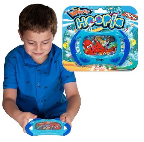 Wasser Hoopla - Hai und Oktopus von Deluxebase. Meeresleben Retro Wasserhandspiel. Ringwurf Arkade Handspiel für Kinder und Erwachsene von Water Hoopla